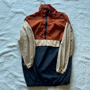 Bummer jacket, beige, blue and fall color orange